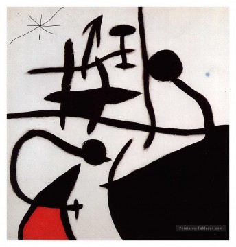 Joan Miró œuvres - Femme et oiseaux dans la nuit Joan Miro